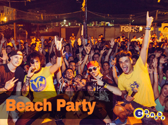 Beach party Rimini Riccione, feste in spiaggia, yellow night